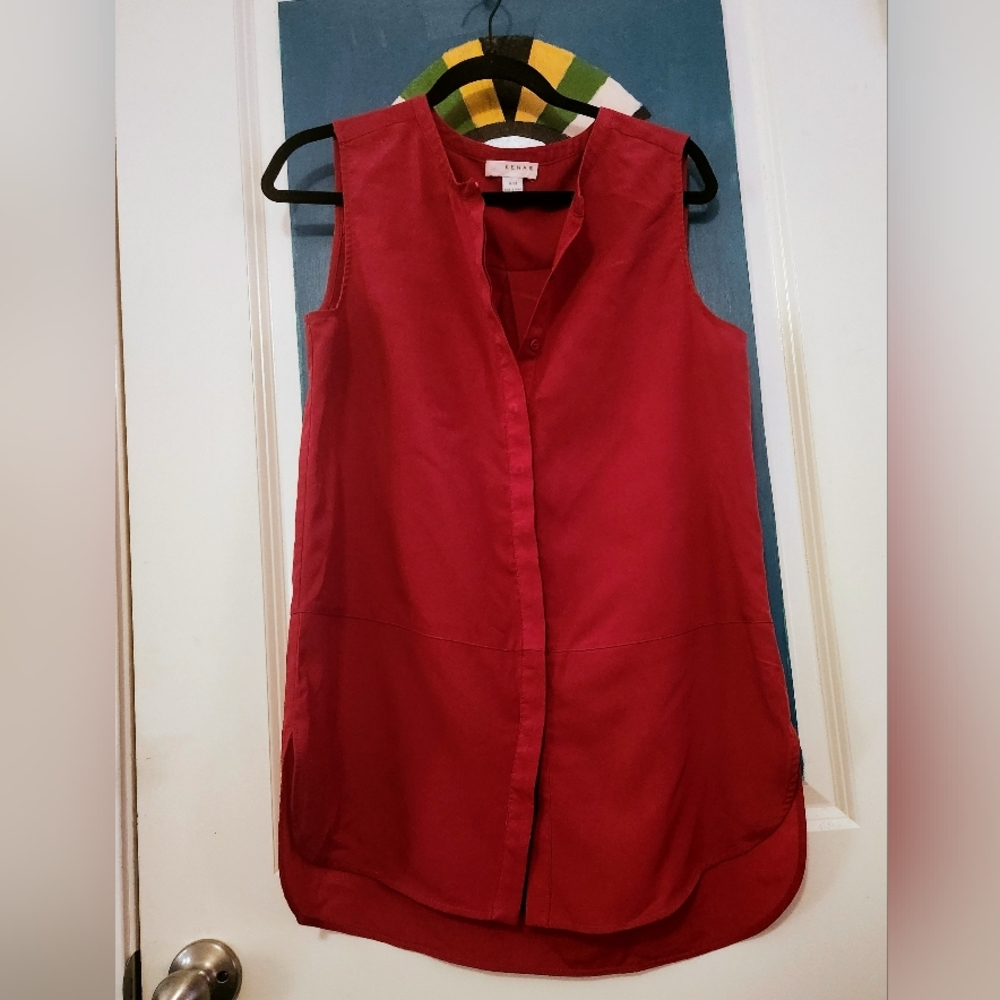 Magenta Sleeveless Kenar Top-M